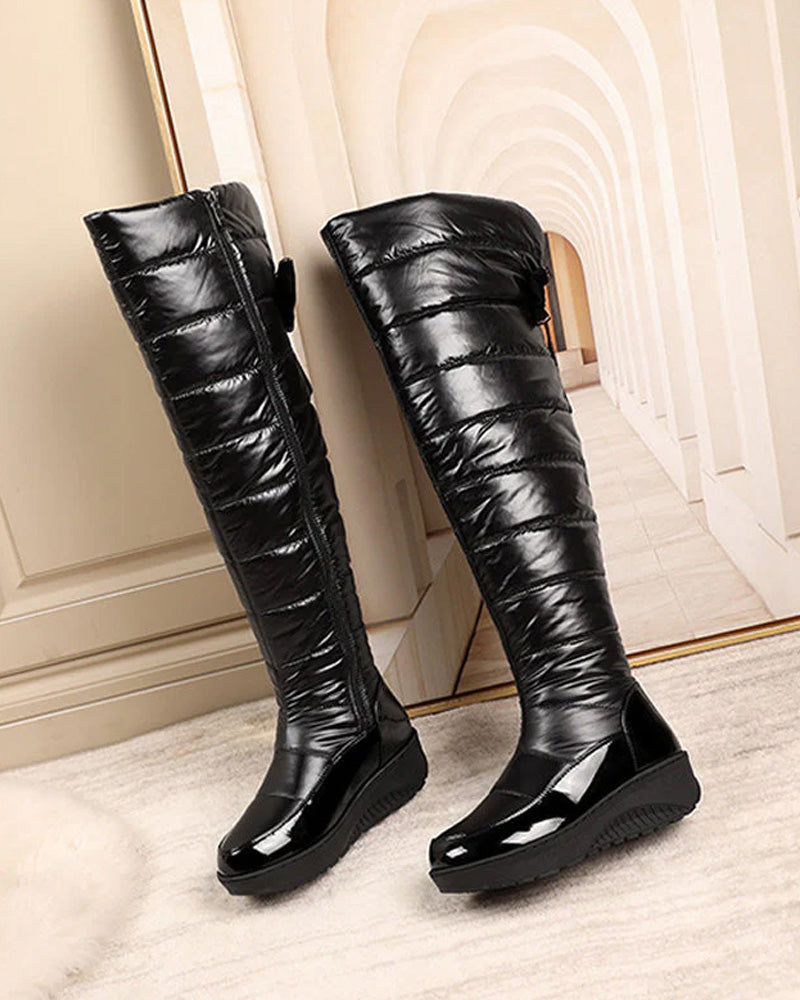 Warm Waterproof Bow High Boots