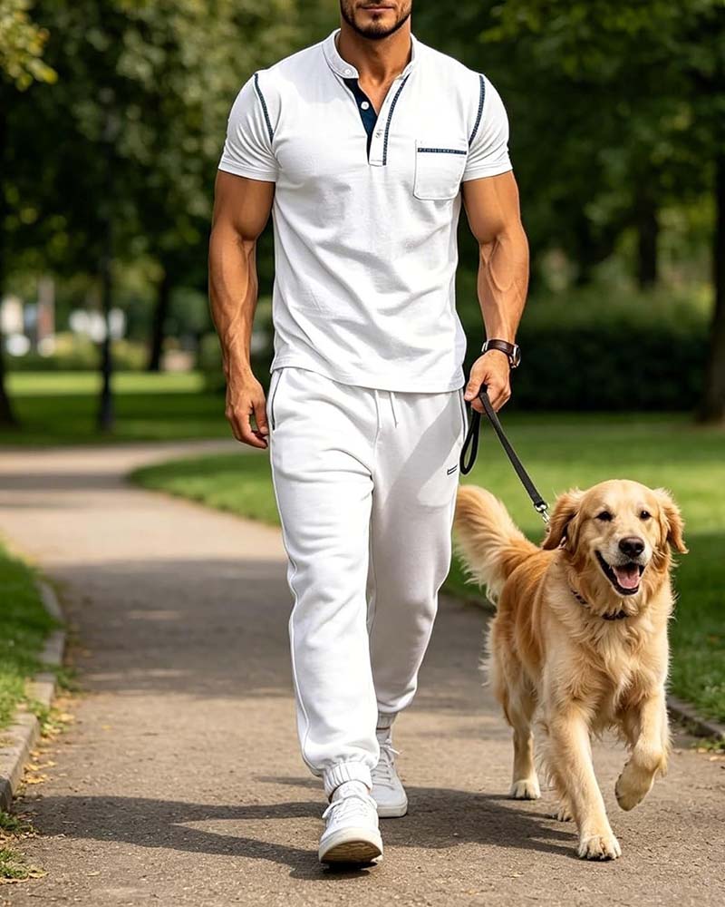 Men's Henry Casual Solid Color Shirt