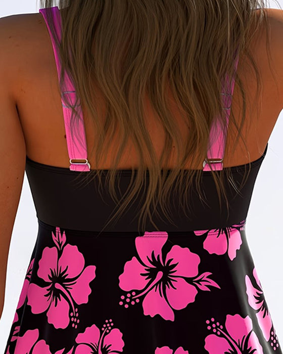 Vacation Print Bowknot Tankini