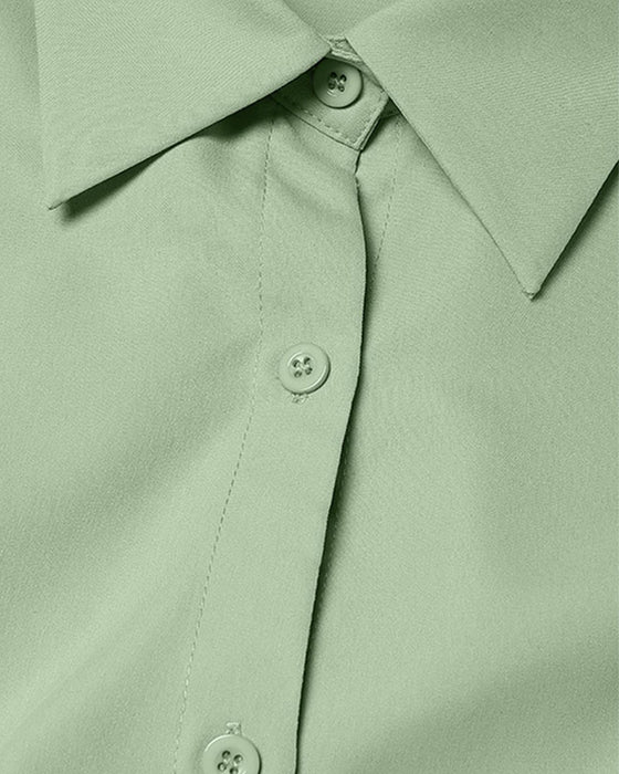 A-Line Tie High Waist Button Dress