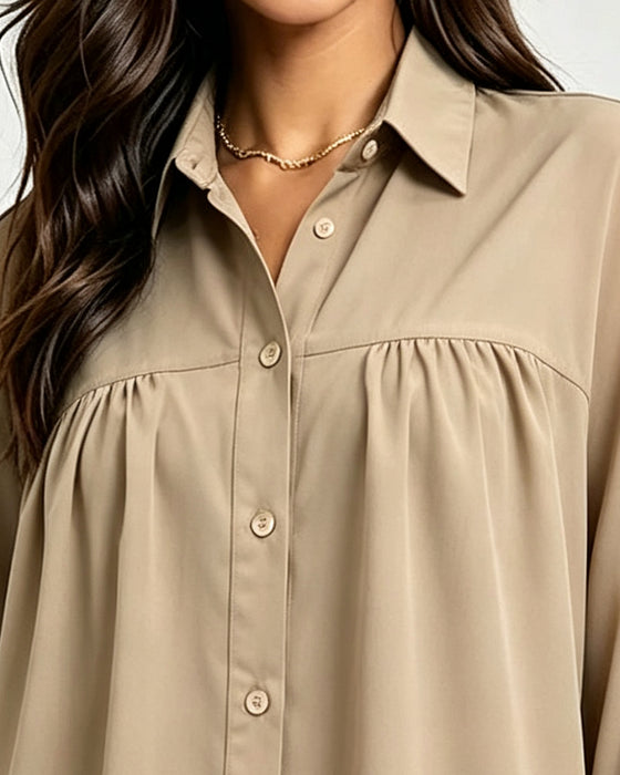 Bow Detail Casual Solid Blouse