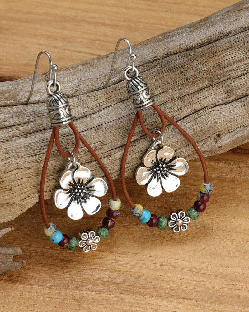 Bohemian Style Colorful Vintage Beaded Pendant Earrings