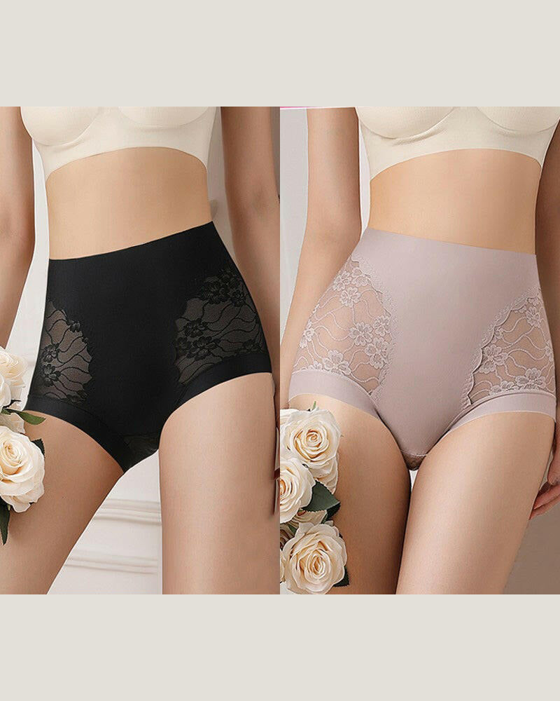 Women’s High-Waist Lace Seamless Stretch Silky Underwear