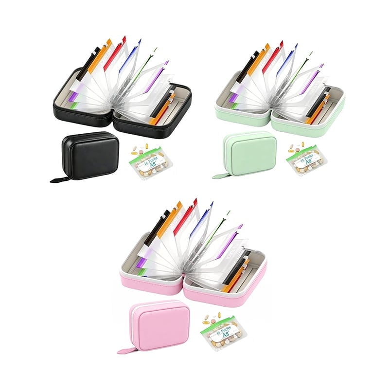Premium Waterproof PU Travel Pill Organizer Set