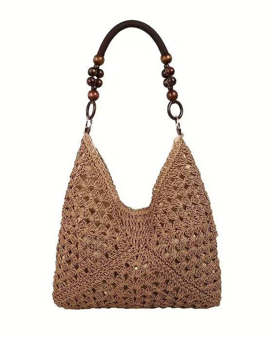 One Shoulder Straw Bag