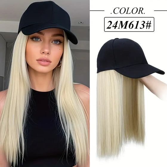 Natural-Looking Baseball Cap Hair Extension for Women