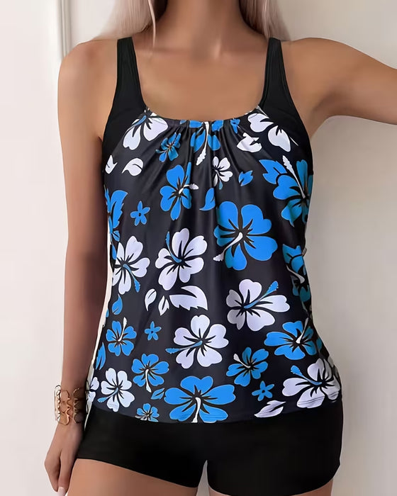 Hibiscus Print Swim Tankini