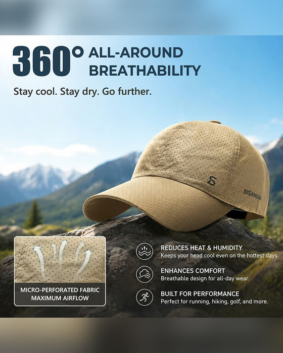☀️ Breathable Cool Perforated Baseball Cap | Lightweight Sun Protection Hat