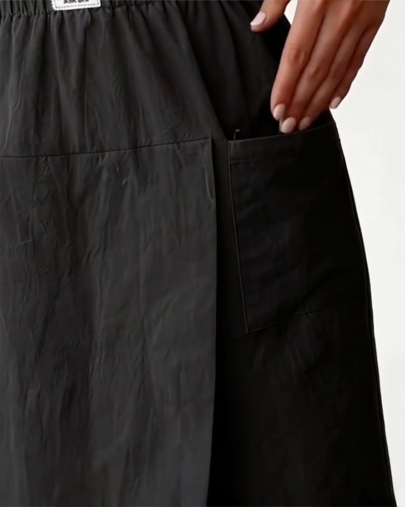 Casual Solid Color Pocket Design Shorts