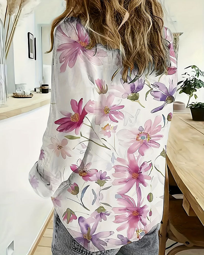 Long Sleeve Floral Print Shirt
