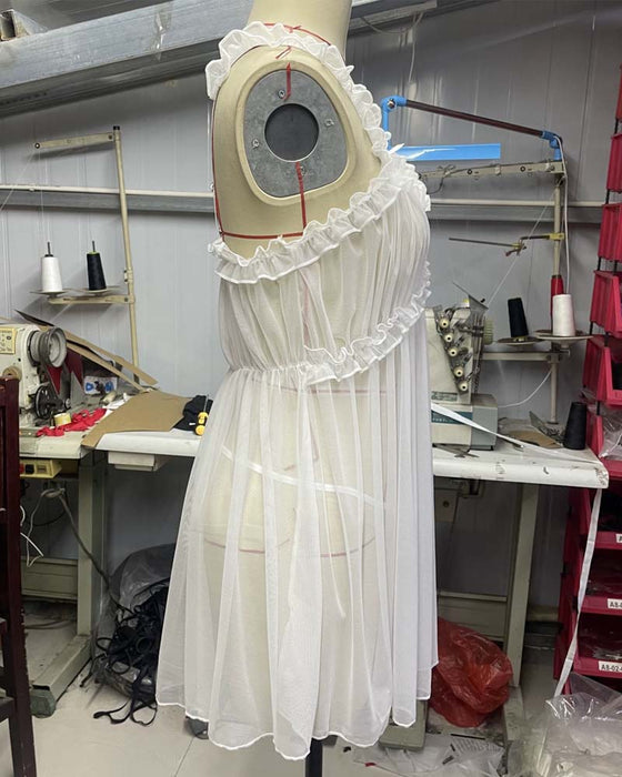 Sheer Mesh Strappy Sexy Nightdress