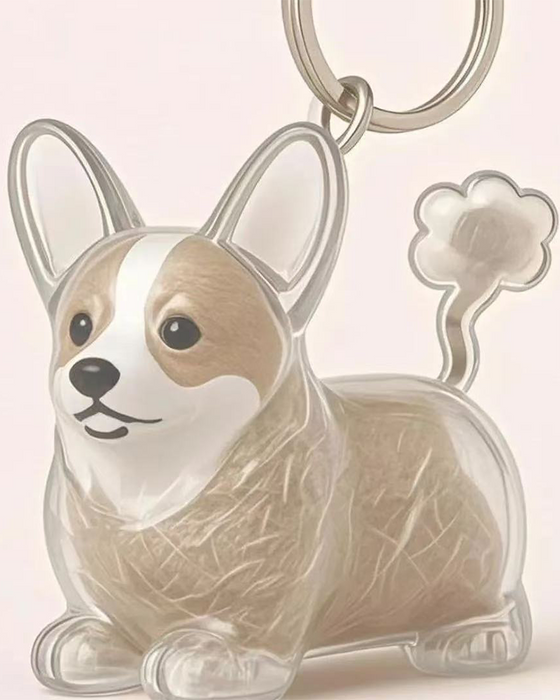 Dog Hair Keepsake Keychain - Memory Capsule Pendant