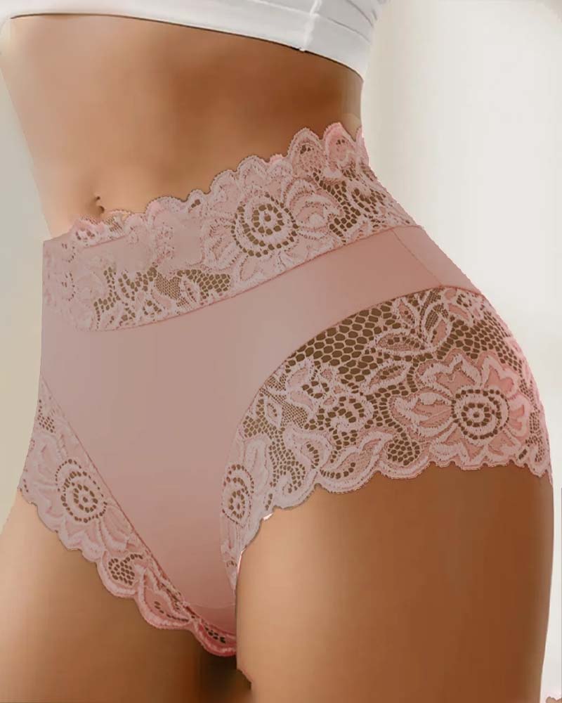 Solid Color Lace Panties