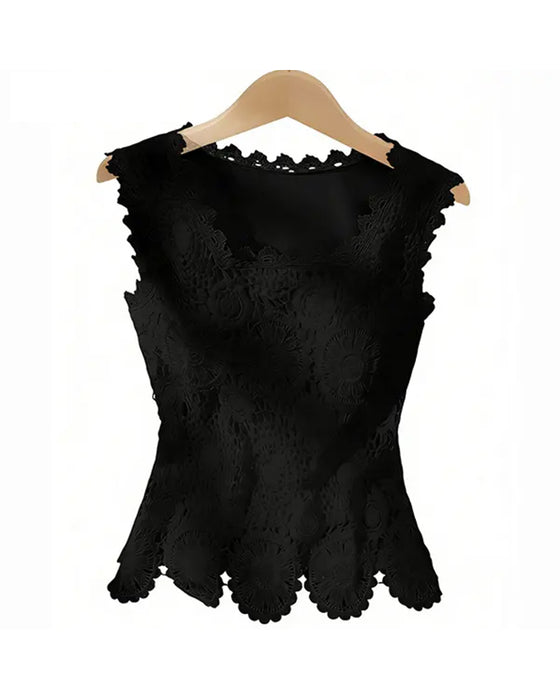 Water-Soluble Lace Sleeveless Tank Top