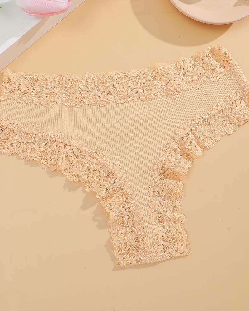 Ribbed-edge triangle panties