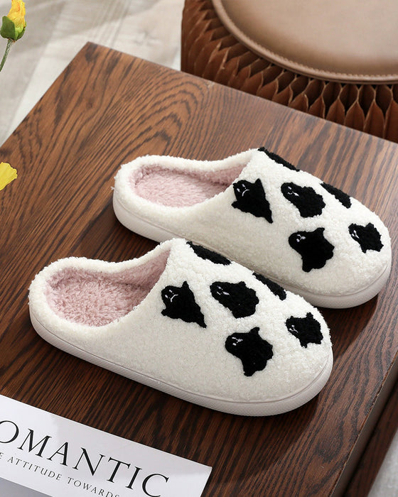 Women's Cute Cartoon Ghost Pattern Plush Slippers