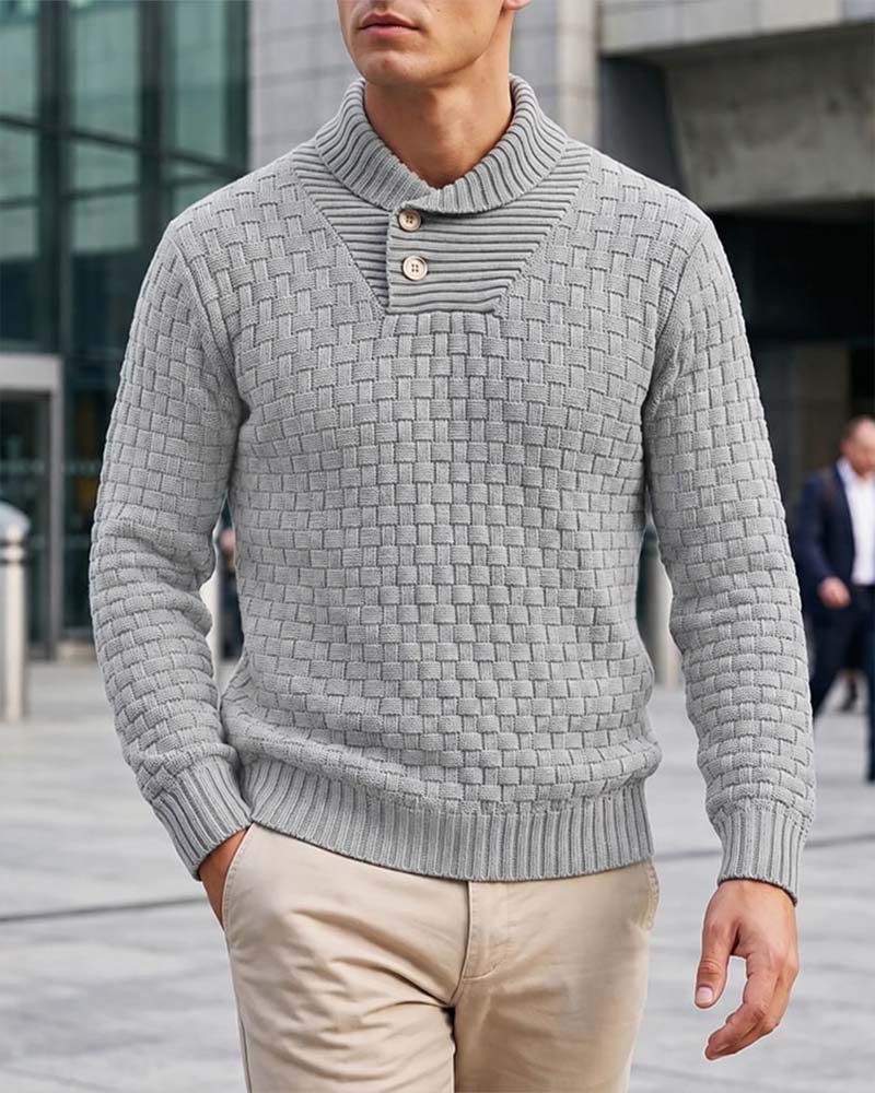 Men's Plaid Casual Pullover