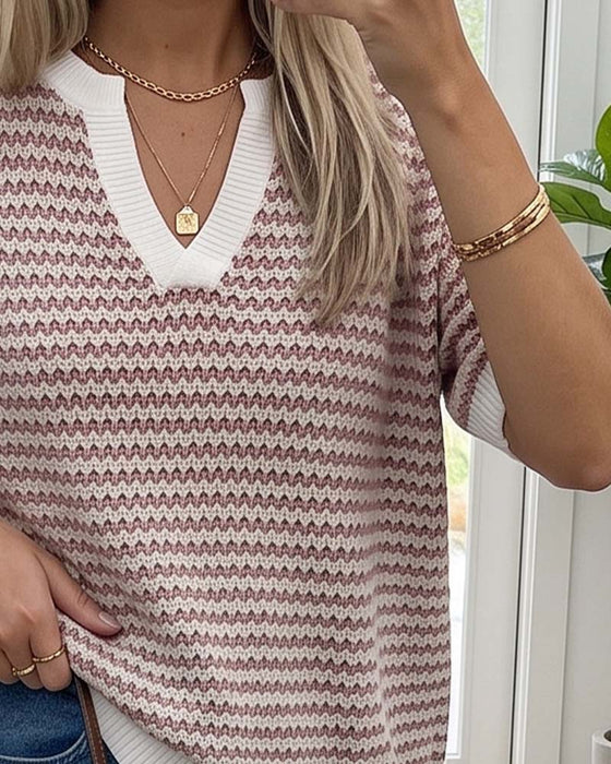 V-Neck Trendy Casual Pullover