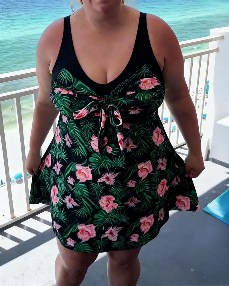 Casual Printed Two-Piece Swimsuit