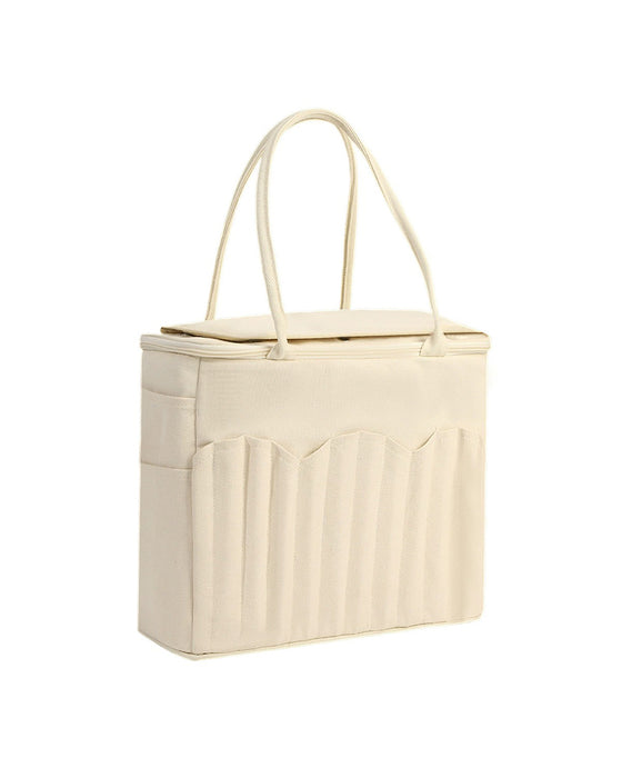 Canvas Yarn Storage Bag with Needle Pockets
