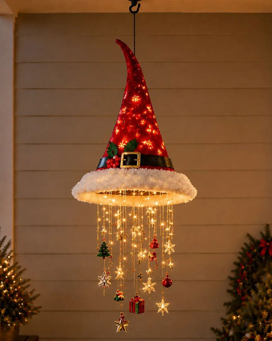 🎅 Lighted Santa Hat Hanging Chandelier 🎄