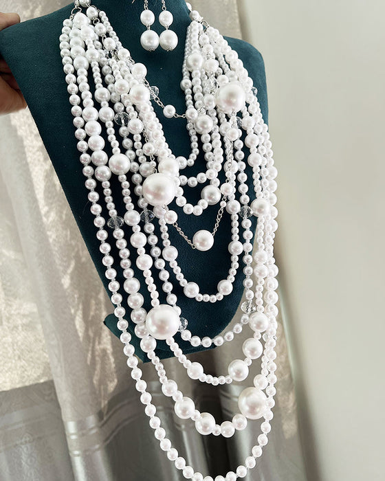 Multi-Layer Long Pearl Necklace