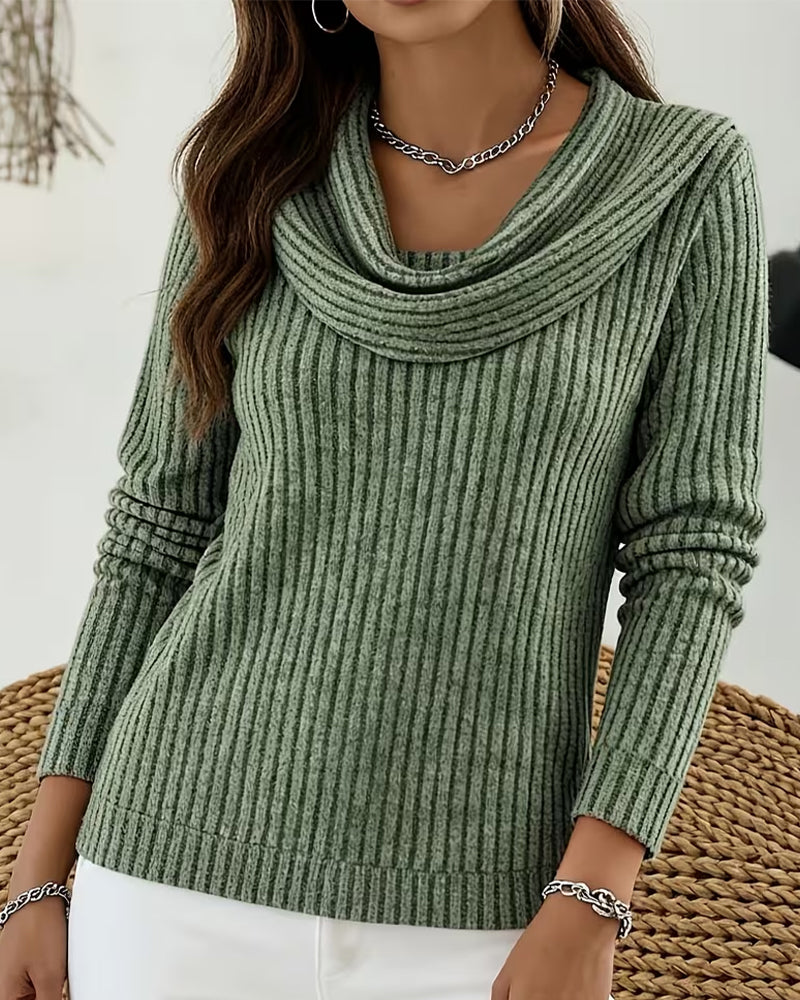 Casual Long Sleeve Solid Top