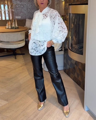 Ribbon Design Lace Blouse