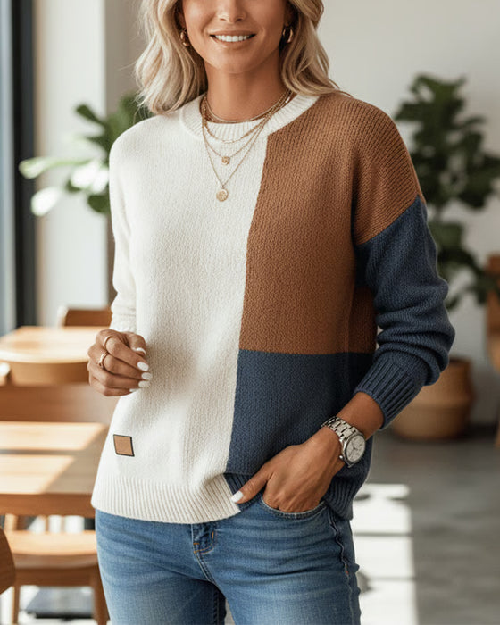 Color-Blocked Fashion Pullover