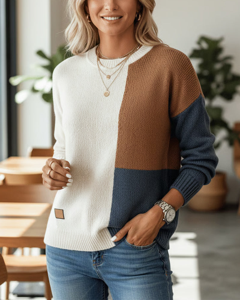 Color-Blocked Fashion Pullover