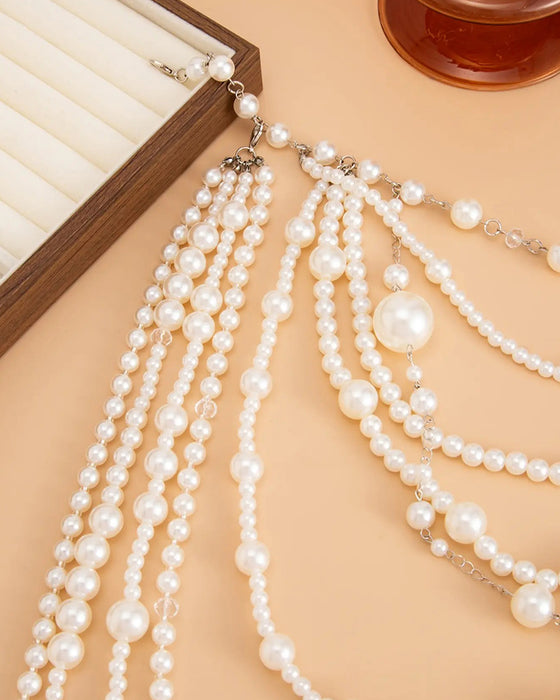 Multi-Layer Long Pearl Necklace
