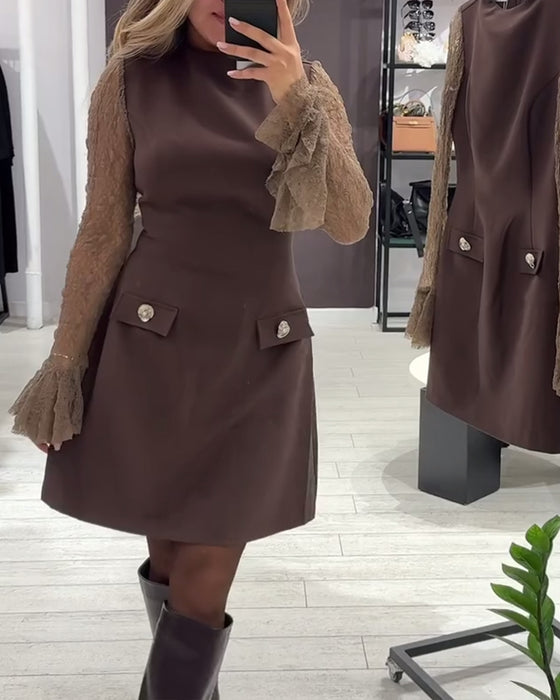 Stylish And Elegant Bell-Sleeved Dress