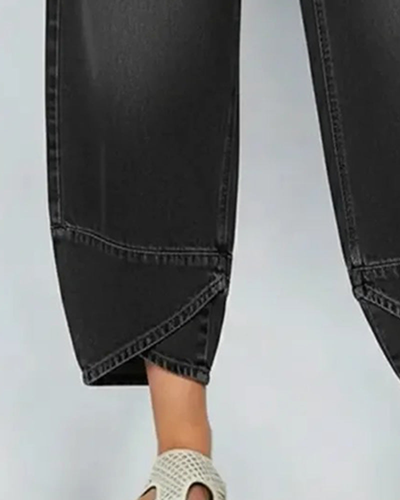 Denim Patchwork Casual Pants