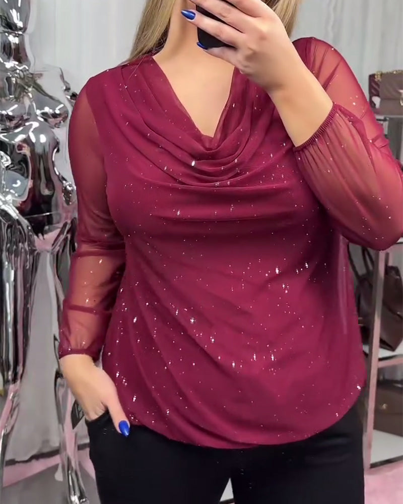 Long-Sleeved Fashionable Turtleneck Top