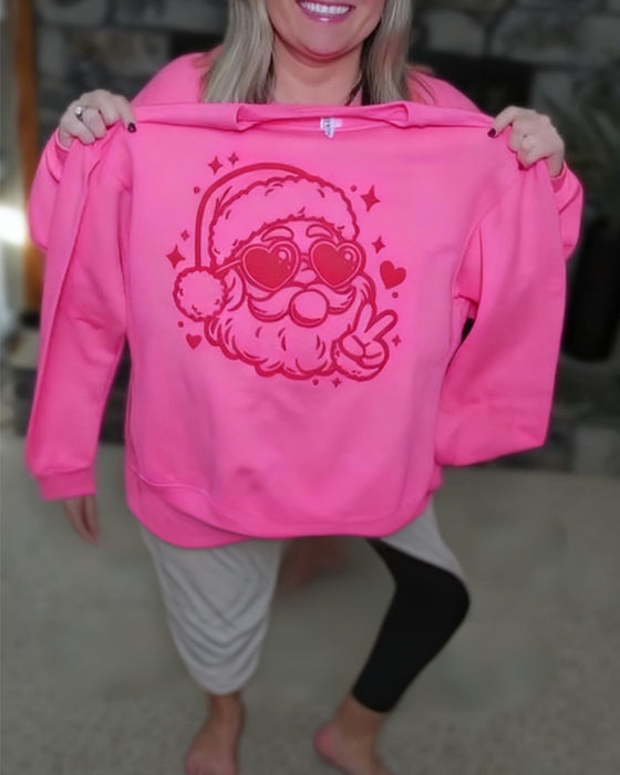 Santa Claus Print Crew Neck Sweatshirt