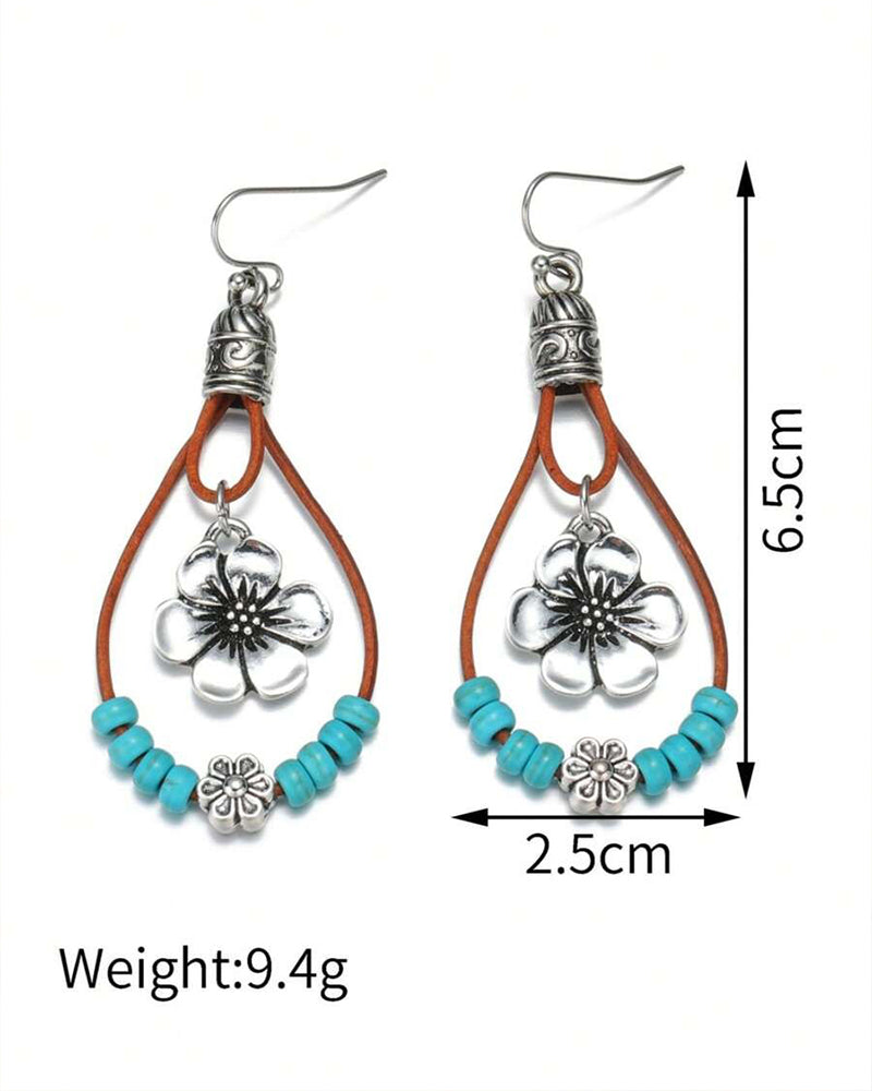 Bohemian Style Colorful Vintage Beaded Pendant Earrings