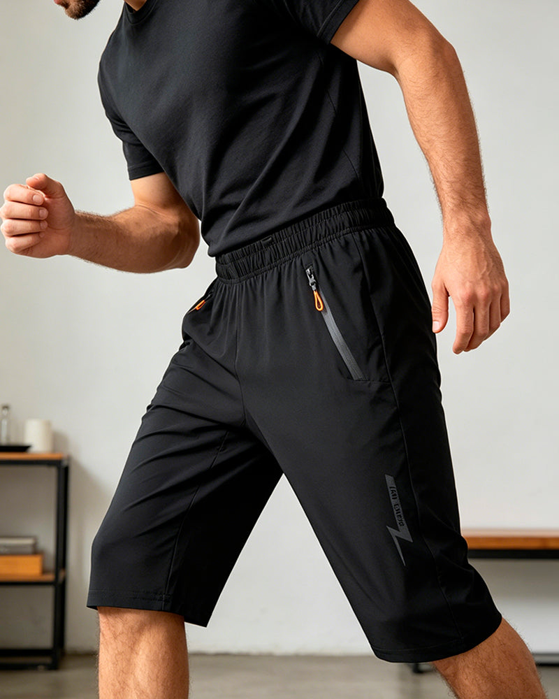 Men's Casual Sports Solid Color Five-Point Shorts