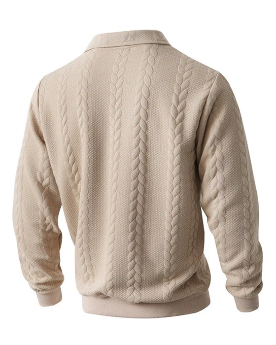 🔥Special Offers - Men's Casual Half-Zip Cable Knit Pullover