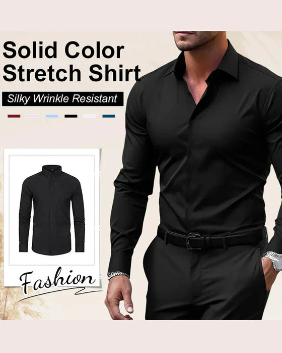 Men's Solid Long Sleeve Shirt