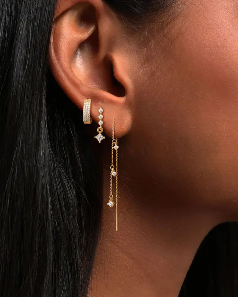 3 Layered Chain Earrings For Women