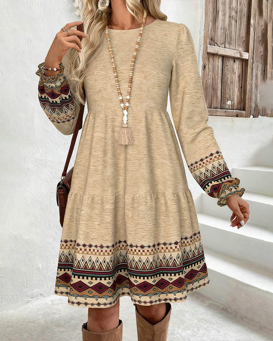 Crew Neck A-Line Dress