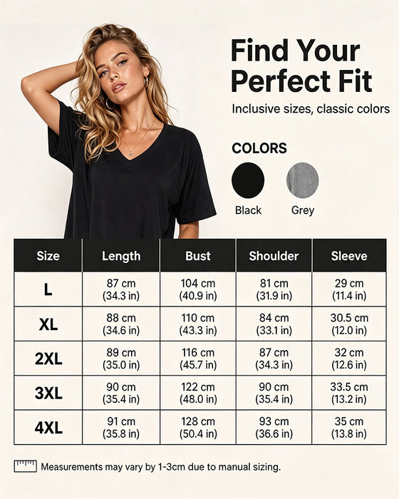 Relaxed Comfort V-Neck Solid Dress