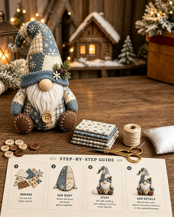 🧵 DIY Patchwork Gnome Kit – Create Your Own Adorable Gnome 🧙‍♂️