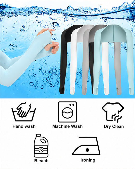 Women's 4-Pack Cooling UV Protection Arm Sleeves with Thumb Holes