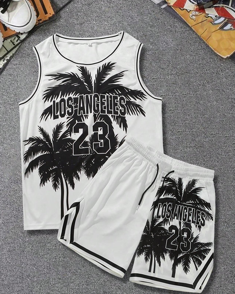 Sleeveless Tank Top Shorts Set