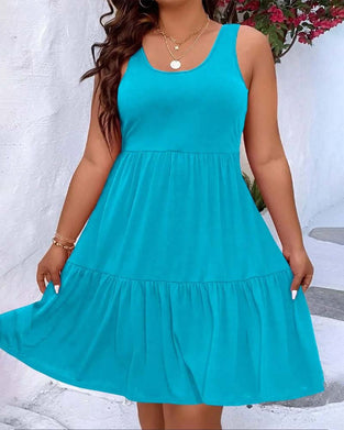Double Layer Tiered Ruffle Tank Dress