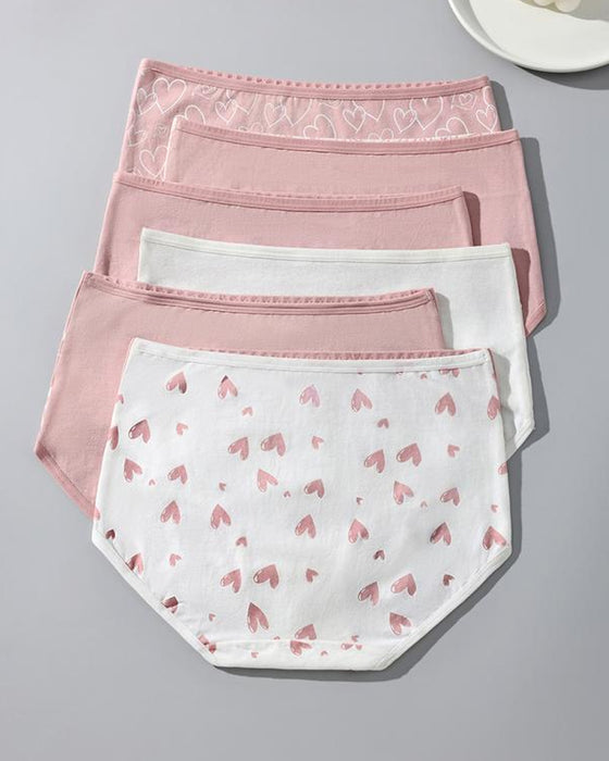 Women's Cute Love Print Soft Breathable Brief