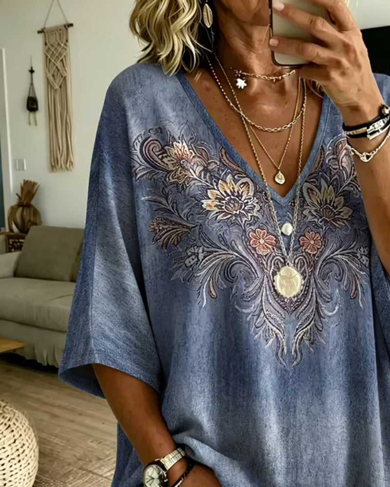 V-Neck Casual Trendy Blouse