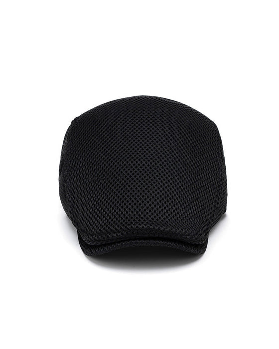 Men's Breathable Mesh Flat Cap - Adjustable Newsboy Ivy Beret Summer Hat