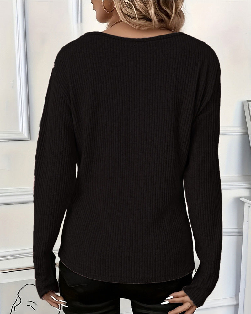 Casual Long Sleeve Zip Top
